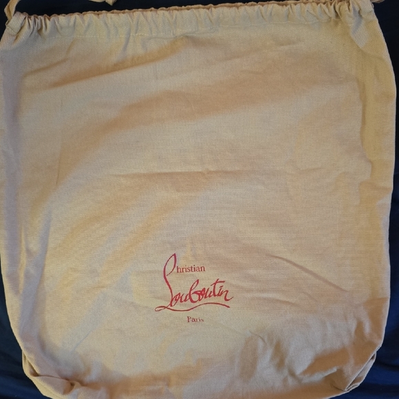 Christian Louboutin Handbags - Christian Louboutin Cream Dust Bag with Red Logo